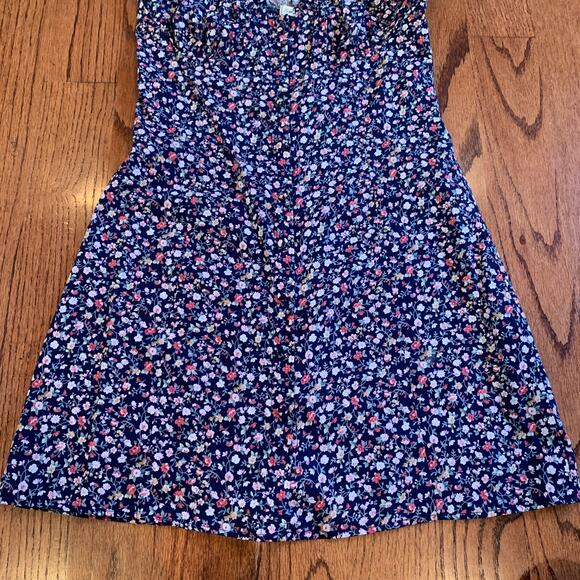 Sweet Pot Mini Floral Button Down Peasant Dress (2) | Cream & Blue | AU 8/US 4 - Picture 16 of 16